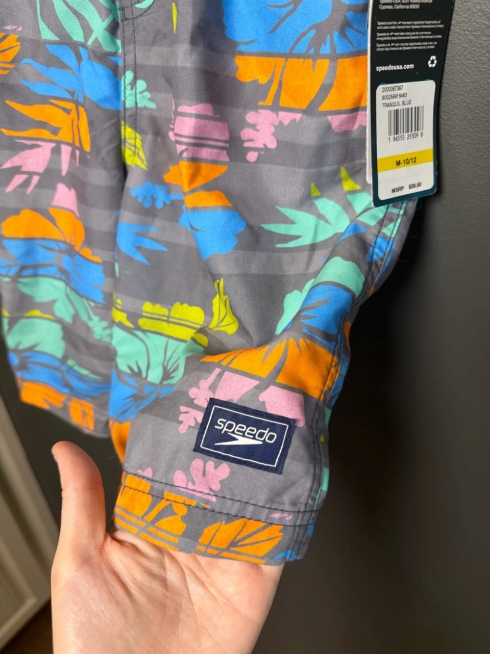 Speedo Swim Trunks | Size Boys Med 10/12 Tropical Floral UPF 50+ Swim Shorts NWT